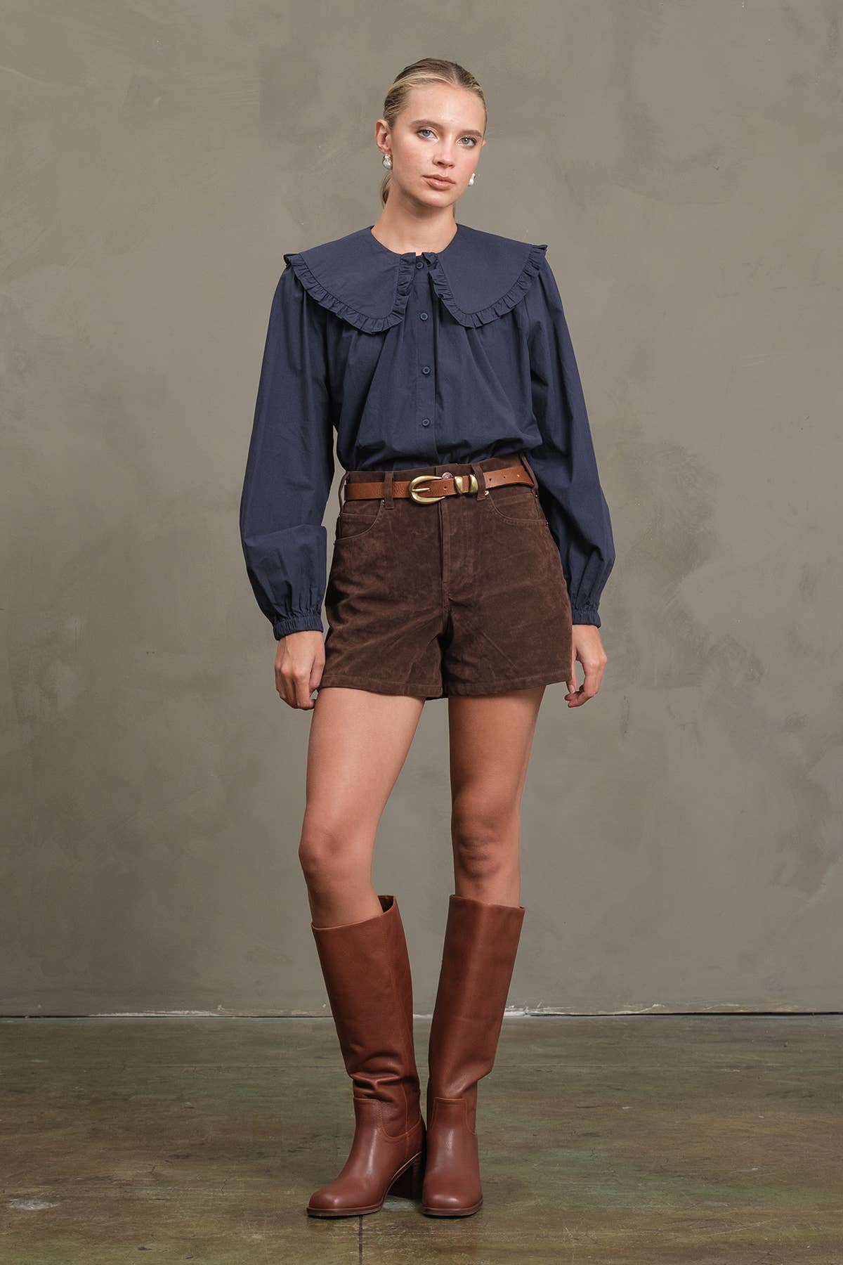 PETER PAN Frill Collar Cotton Blouse