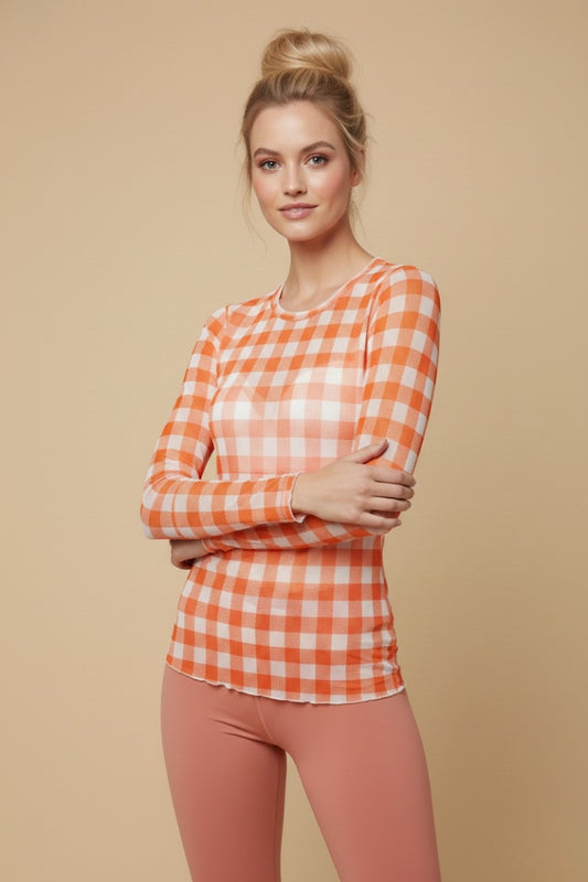 ORANGE CHECKERED MESH