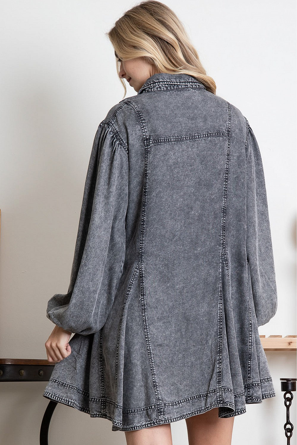 WASHED DENIM DRESS