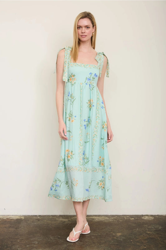 Floral Green Midi Dress