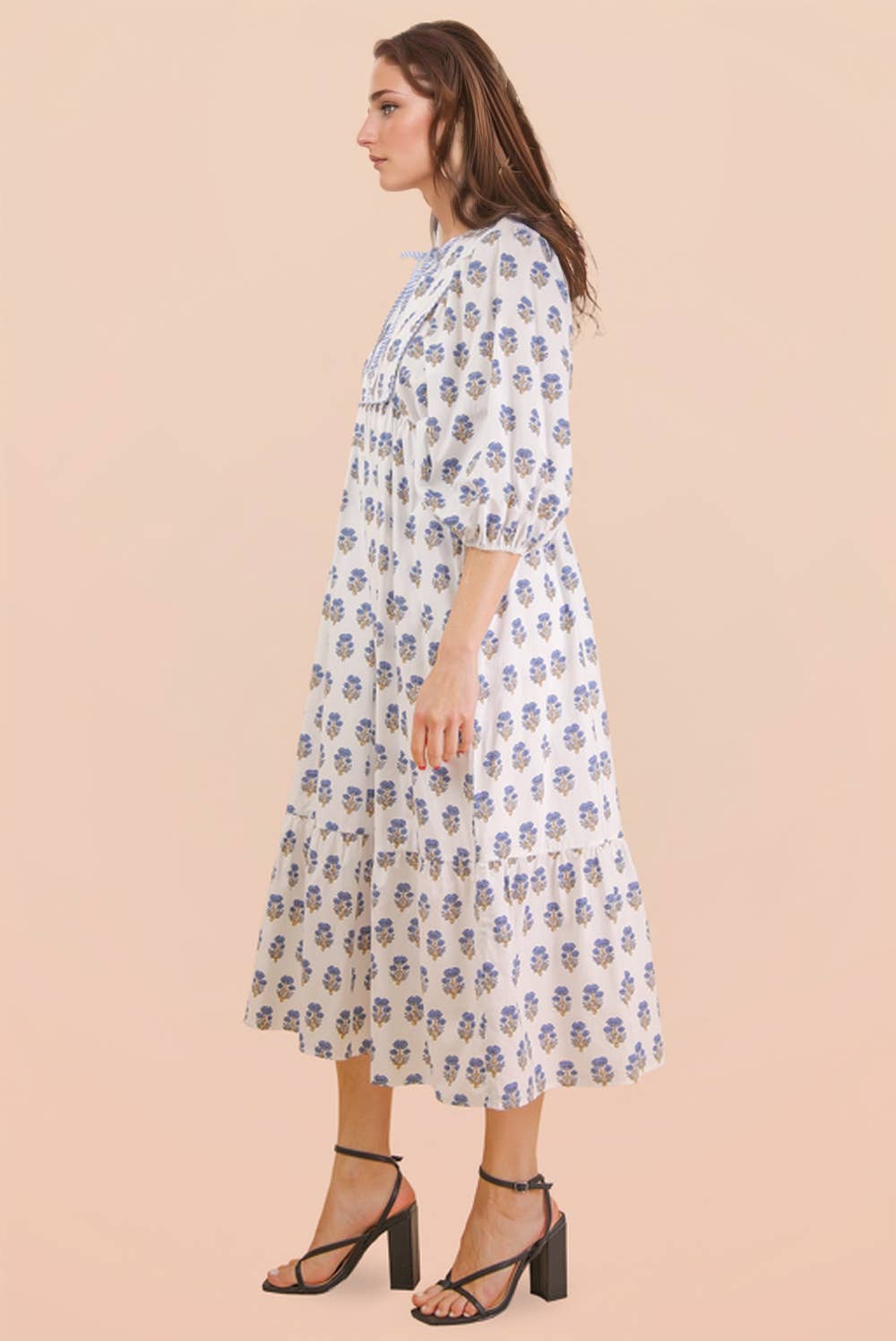 Printed Half Sleeve Midi Dress