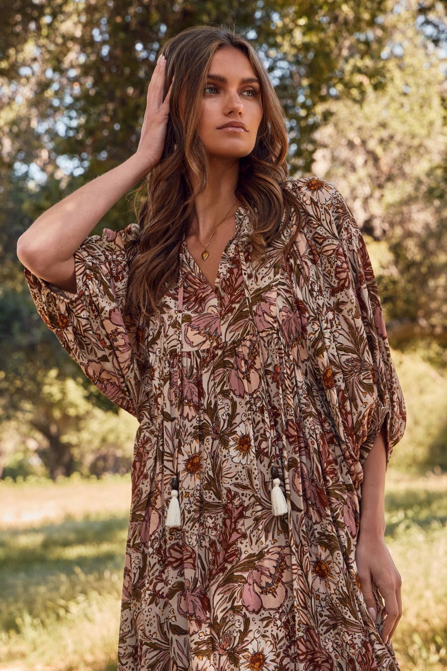 Plus Bohemian Floral Maxi Dress