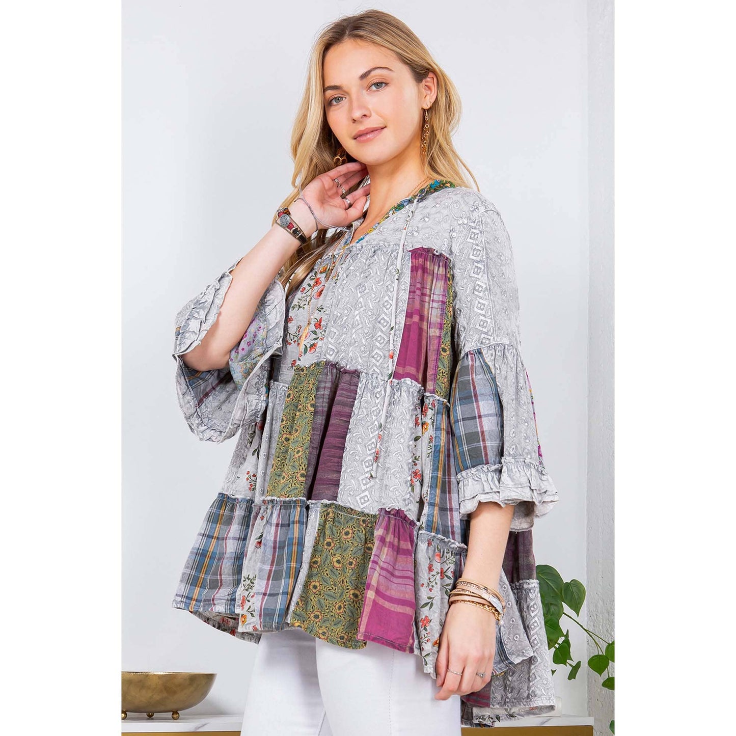 Overdyed Jhabla Top With Emb Also in PLUS