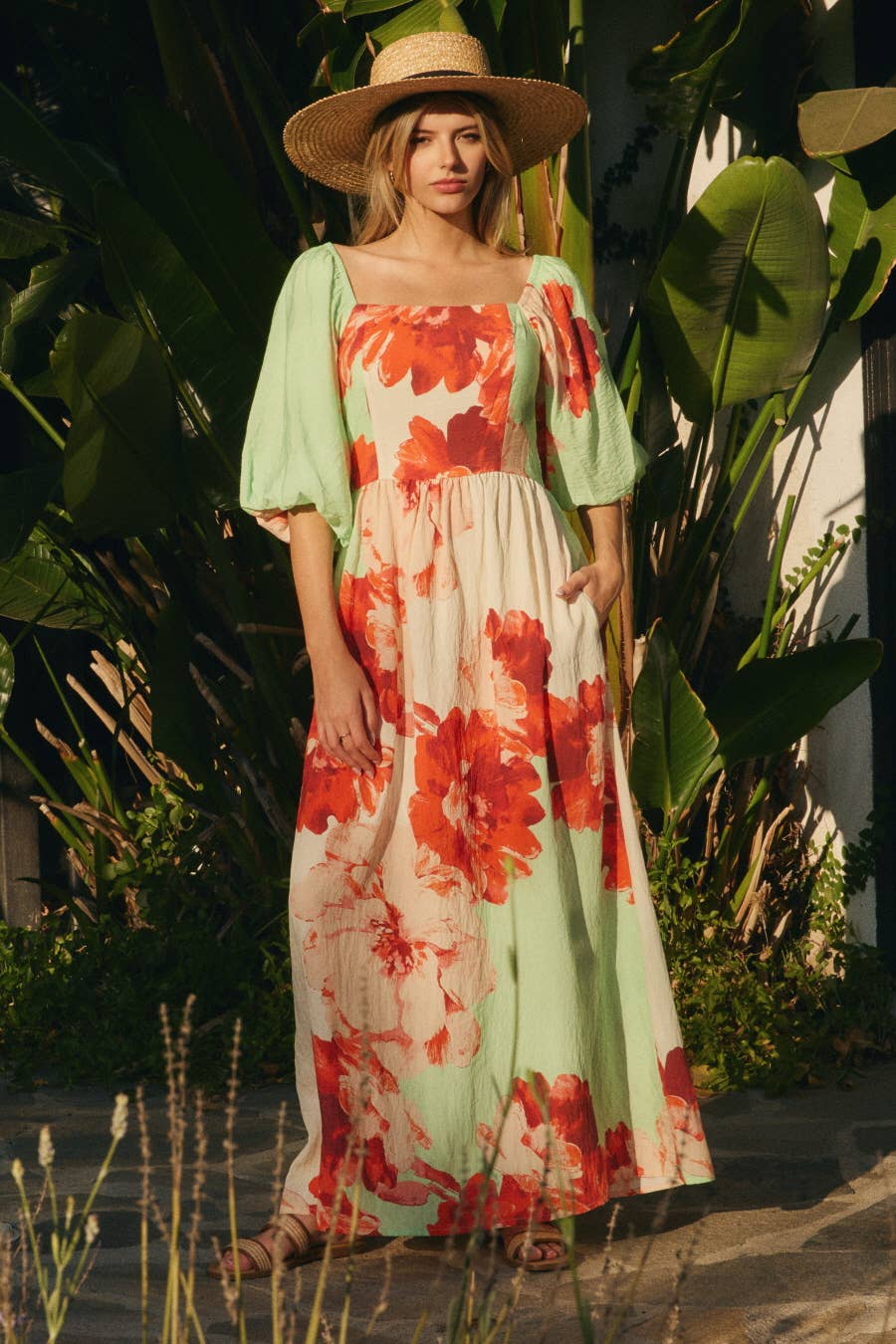 Plus Big Floral Printed Maxi Dress