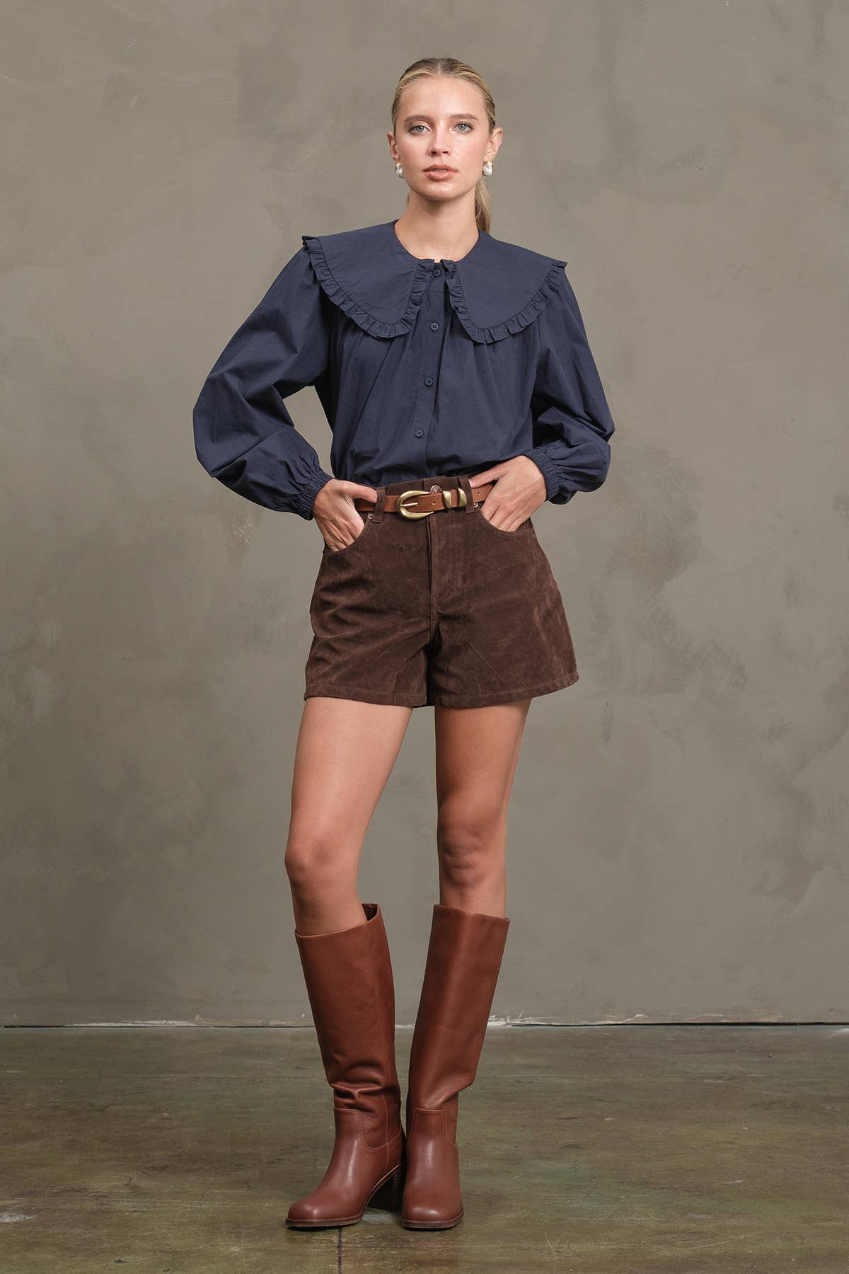 PETER PAN Frill Collar Cotton Blouse
