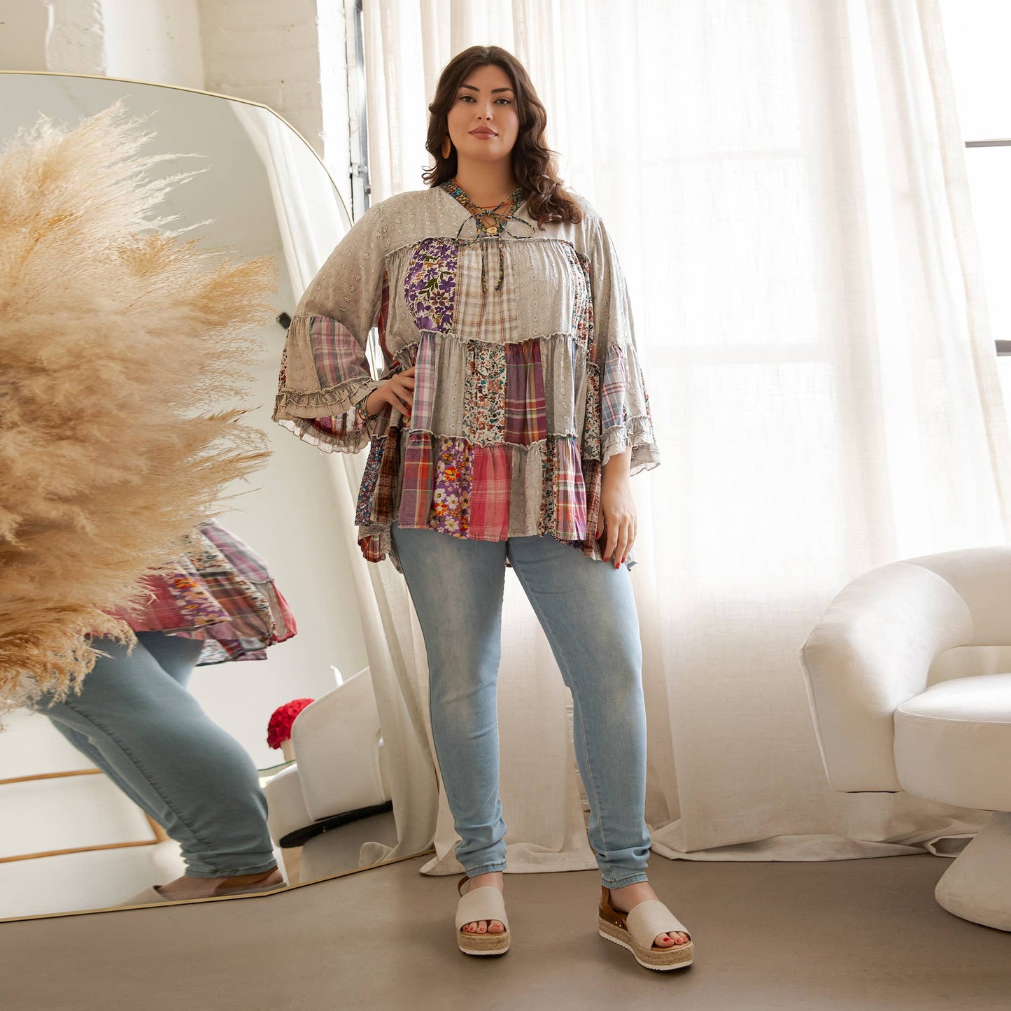 Overdyed Jhabla Top With Emb Also in PLUS