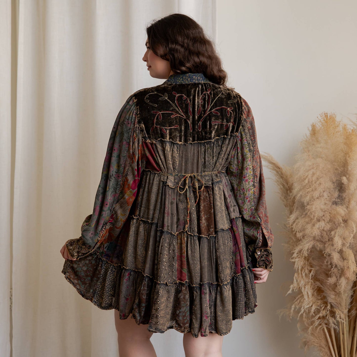Artisan Embroidered Jhabla Shirt Dress PLUS