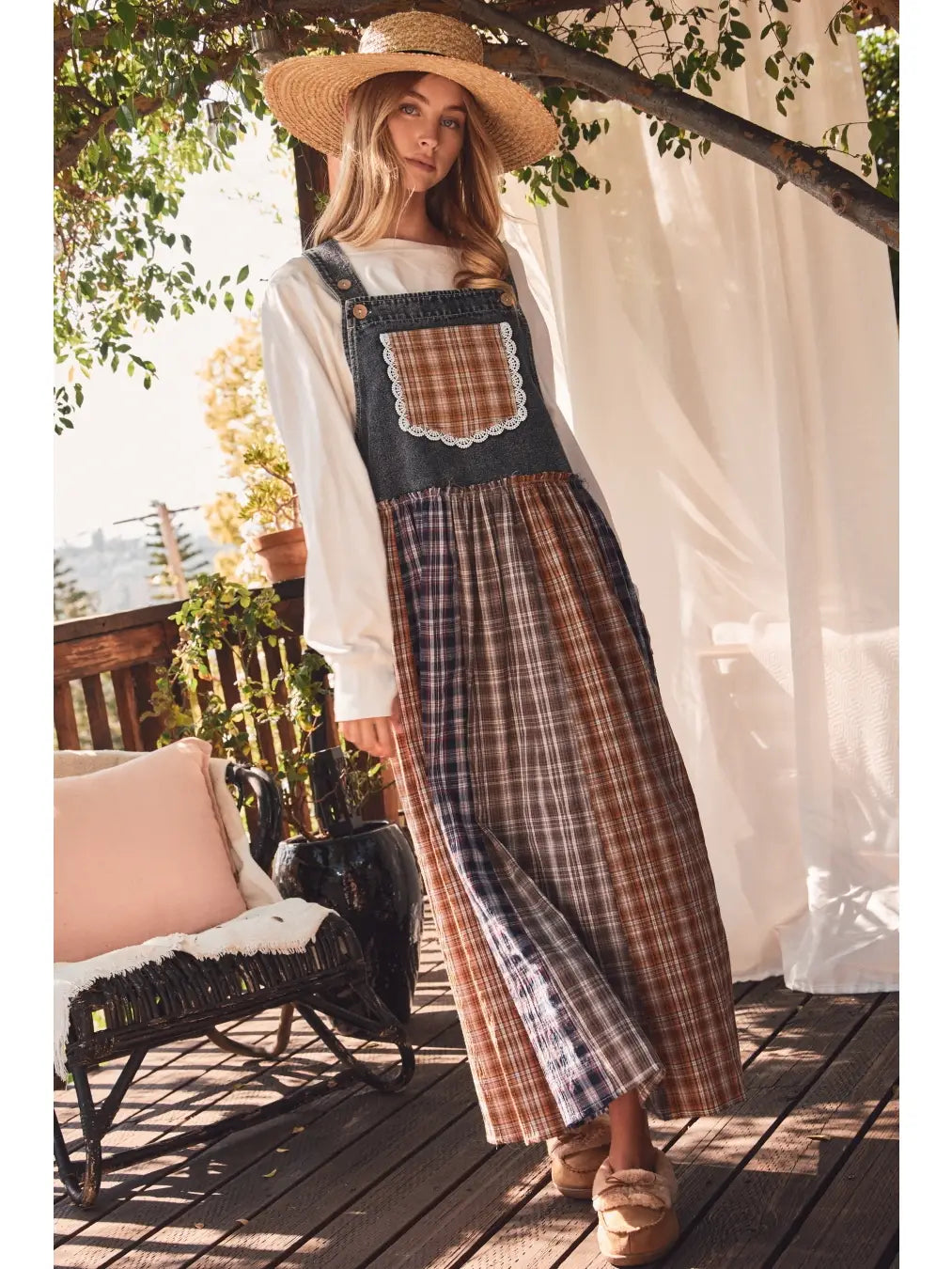 Bailey's patchwork overall dress