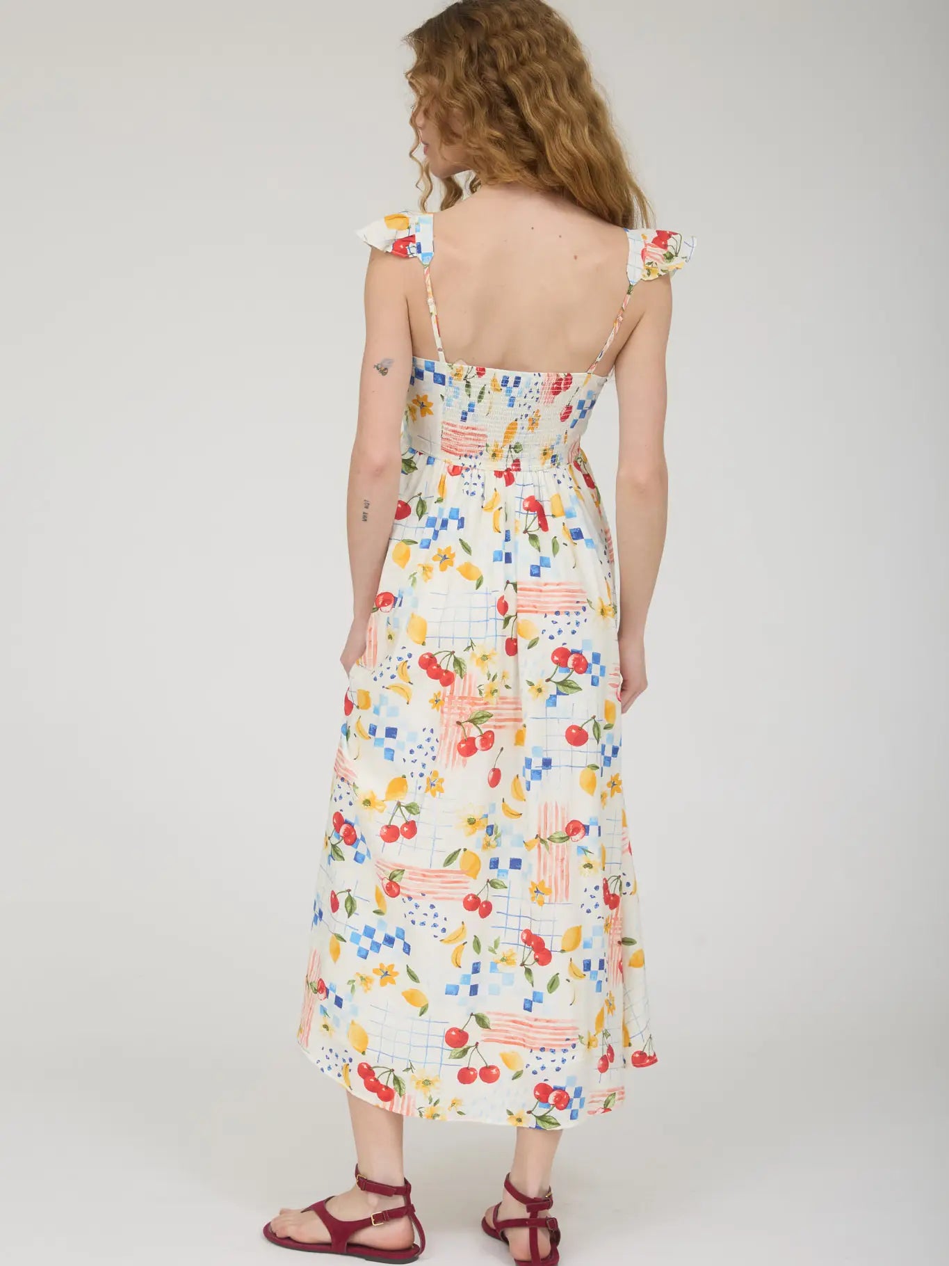 Cherry Pickin Ruffle Maxi Dress