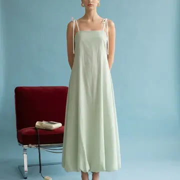 Sage Striped Bubble Maxi