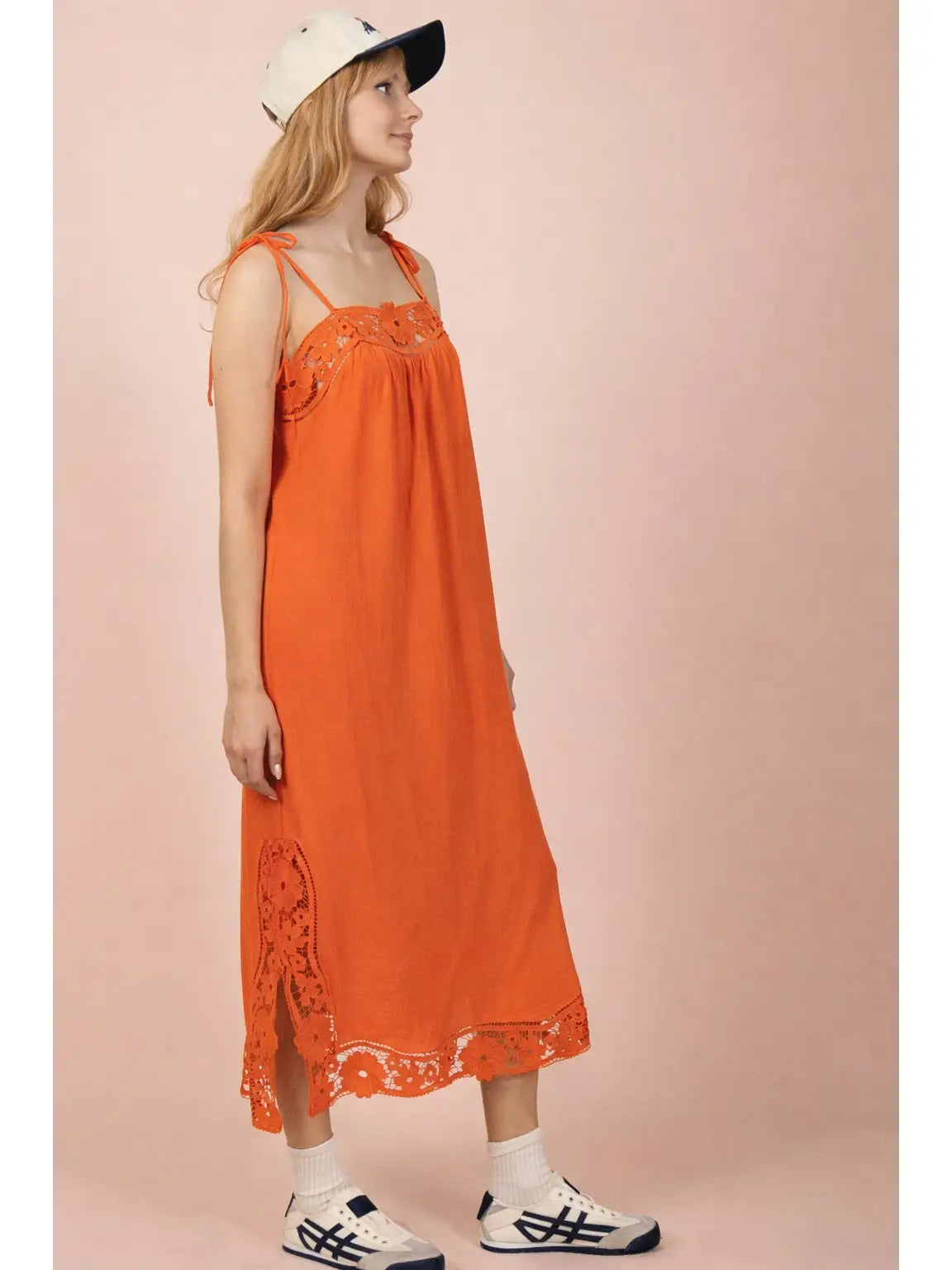 Tangerine Dream Crochet Midi Dress