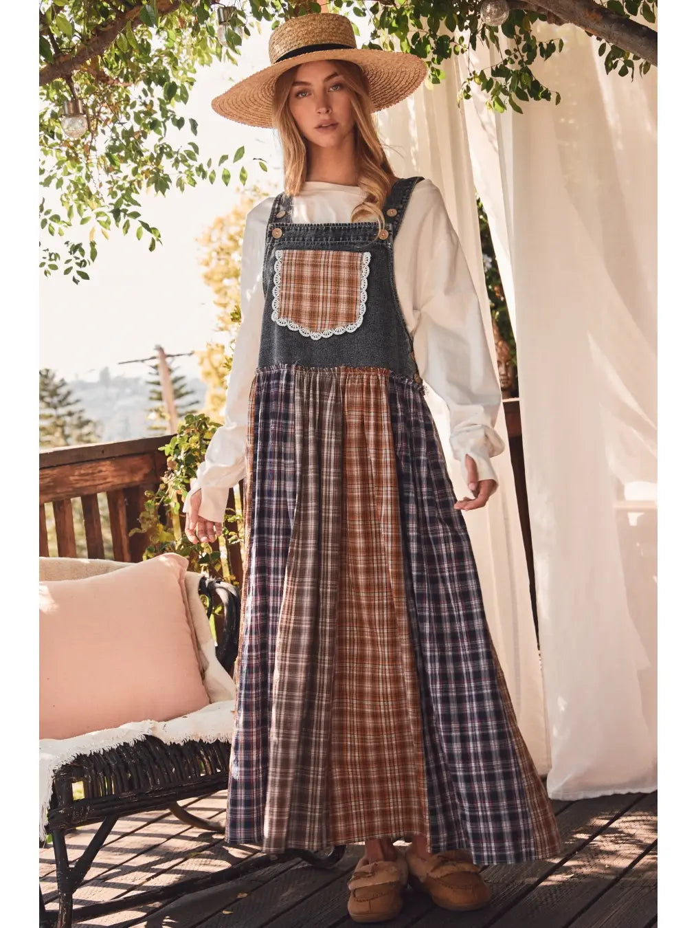 Bailey's patchwork overall dress