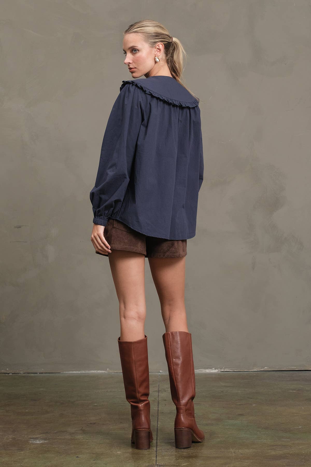 PETER PAN Frill Collar Cotton Blouse