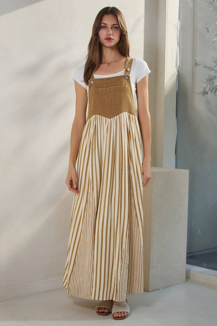 Plus Colored Denim Overall Dress