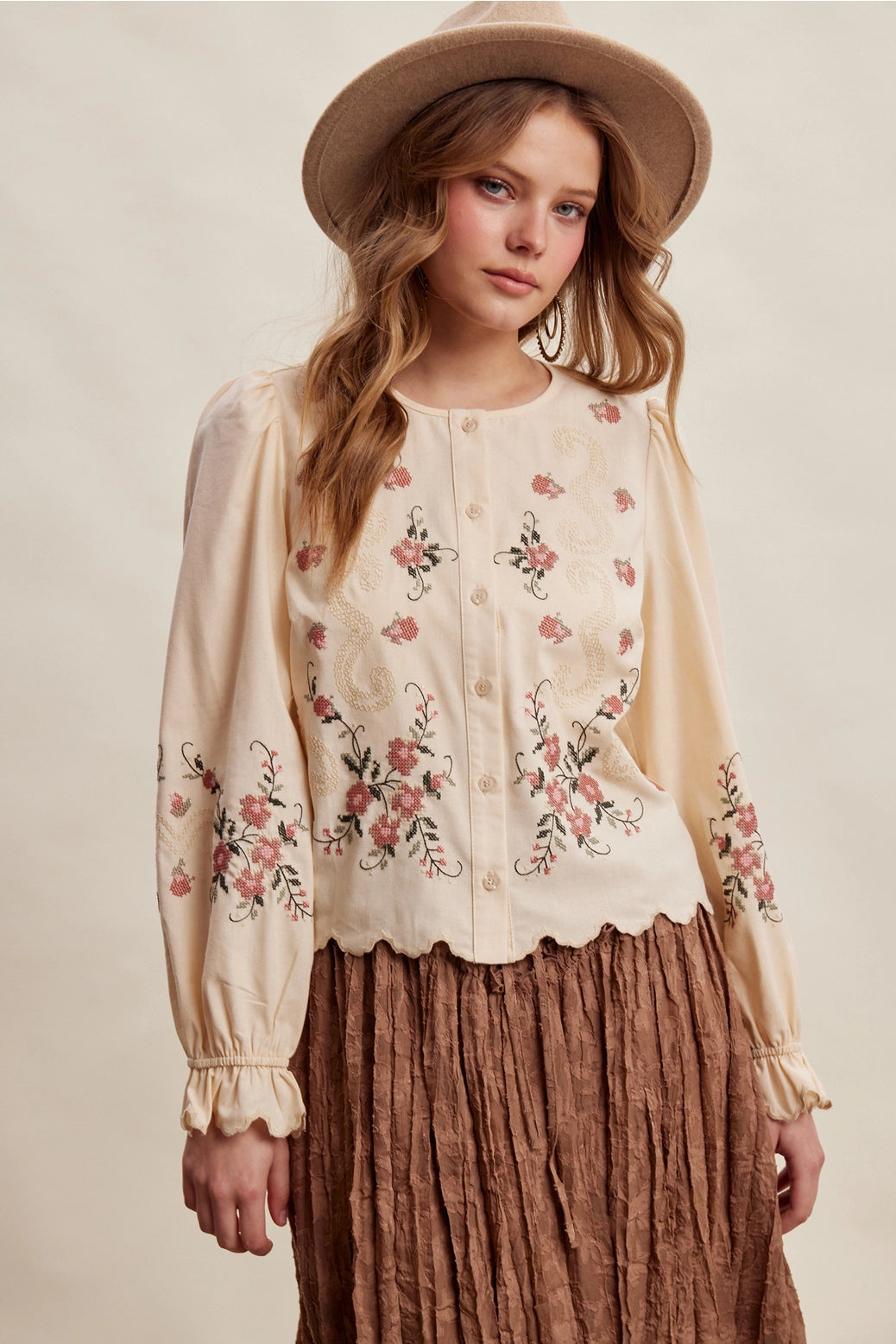 Scalloped Secret Garden Blouse
