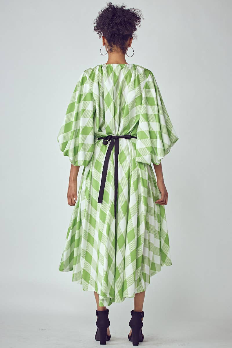 BALLOON SLEEVE DRESS WITH POCKETS