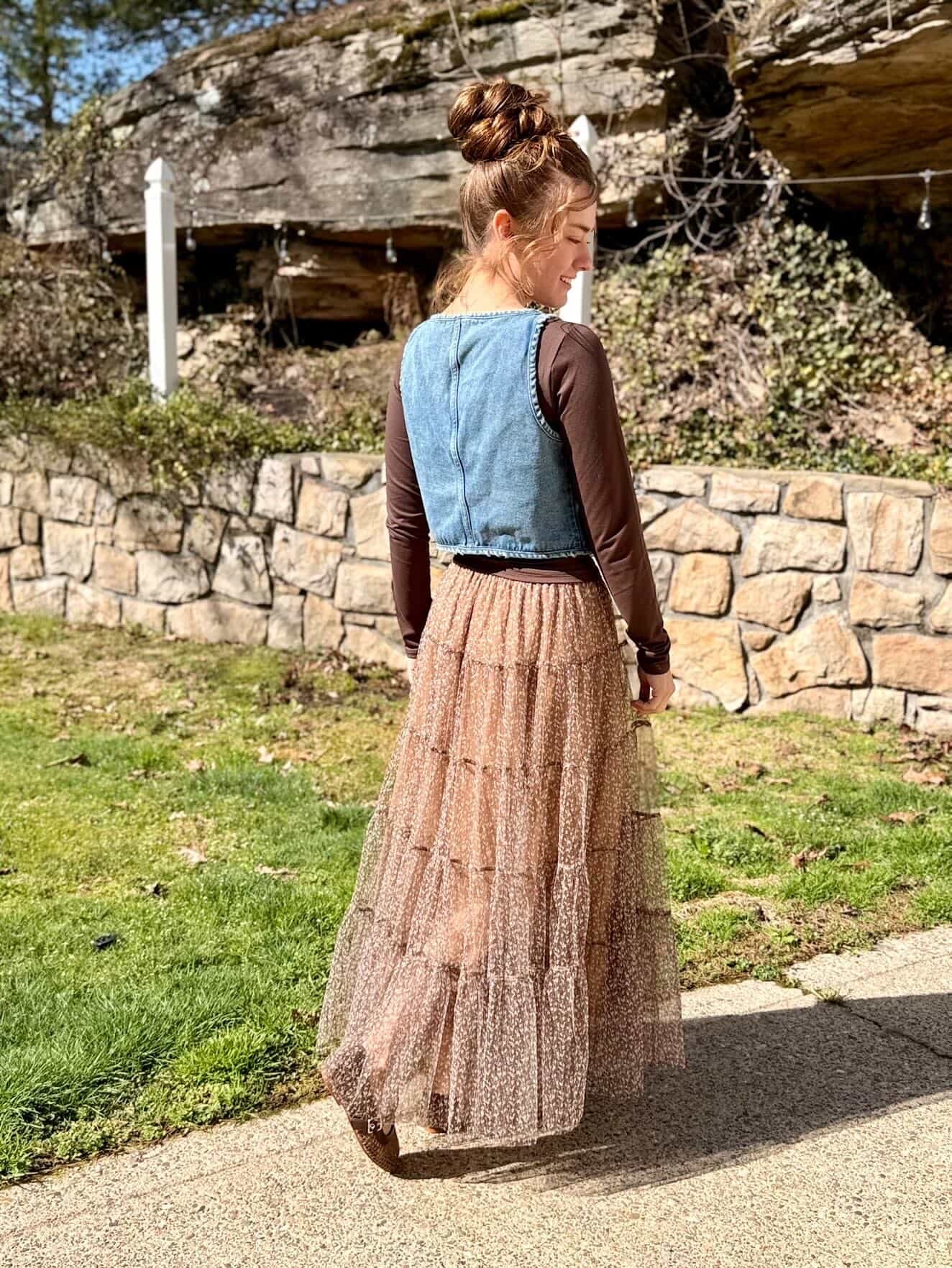 Tulle brown Khristen girl skirt
