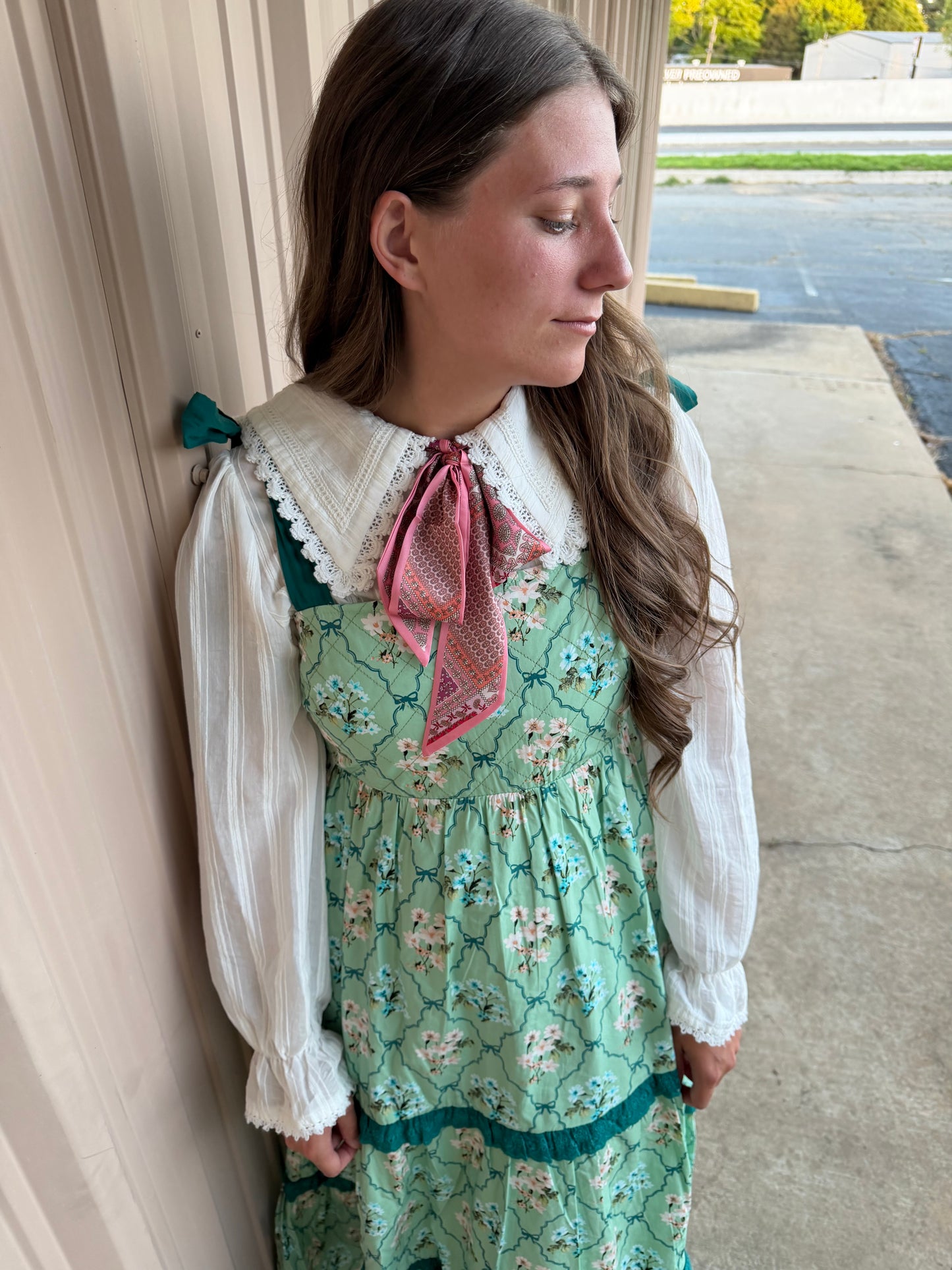 Tiered Floral Quilted Midi Dress
