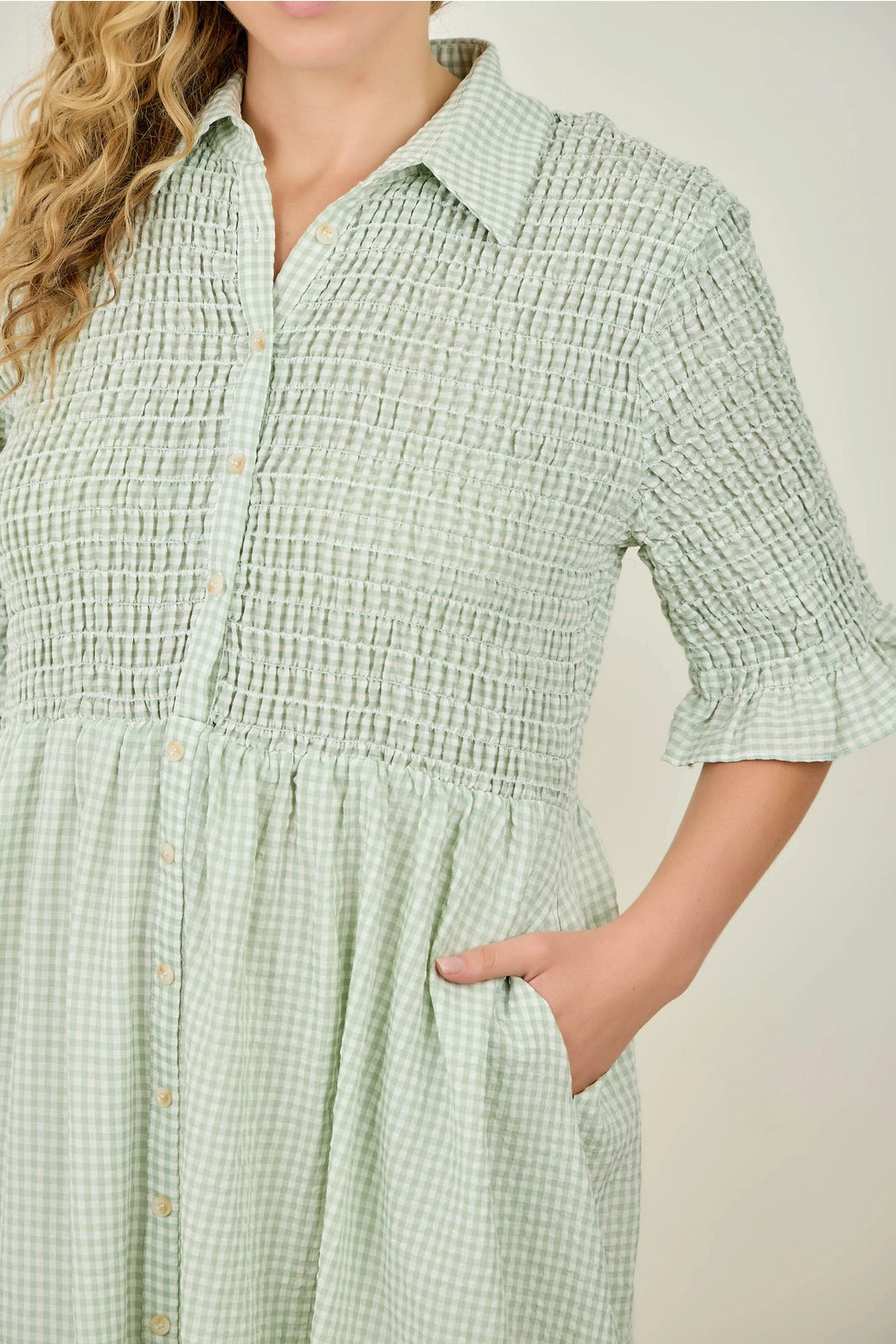 Randy's Gingham Button Up Midi
