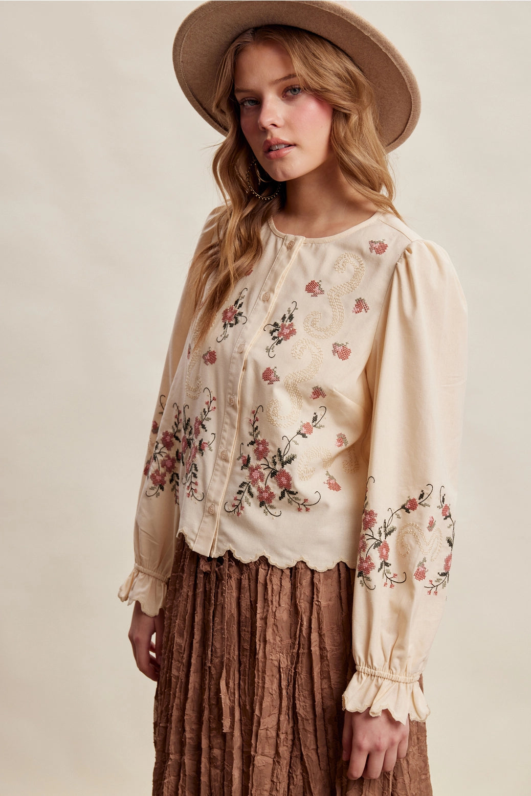 Scalloped Secret Garden Blouse