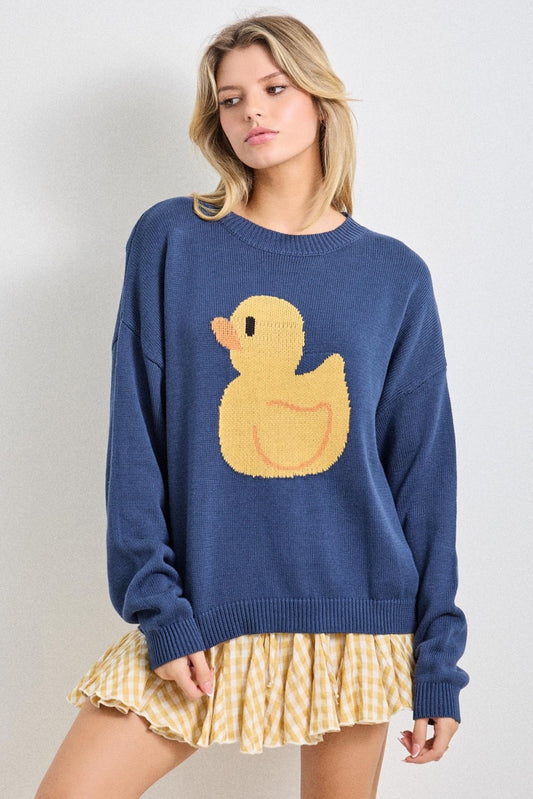 Just Ducky Blue Knit Sweater
