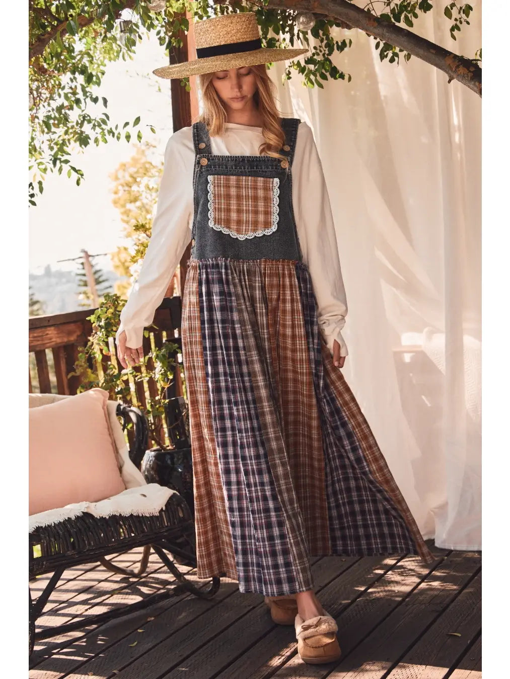 Bailey's patchwork overall dress