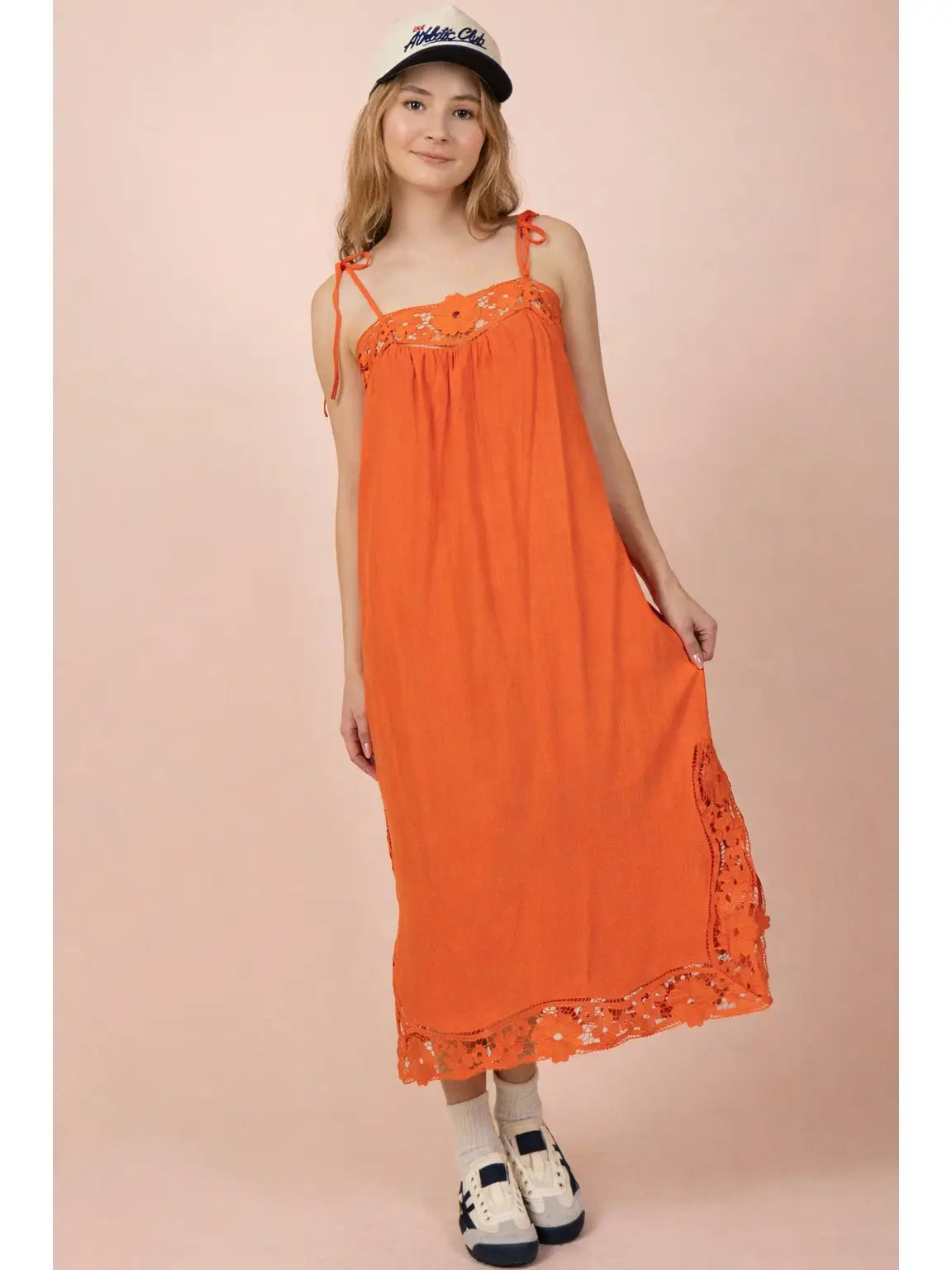 Tangerine Dream Crochet Midi Dress