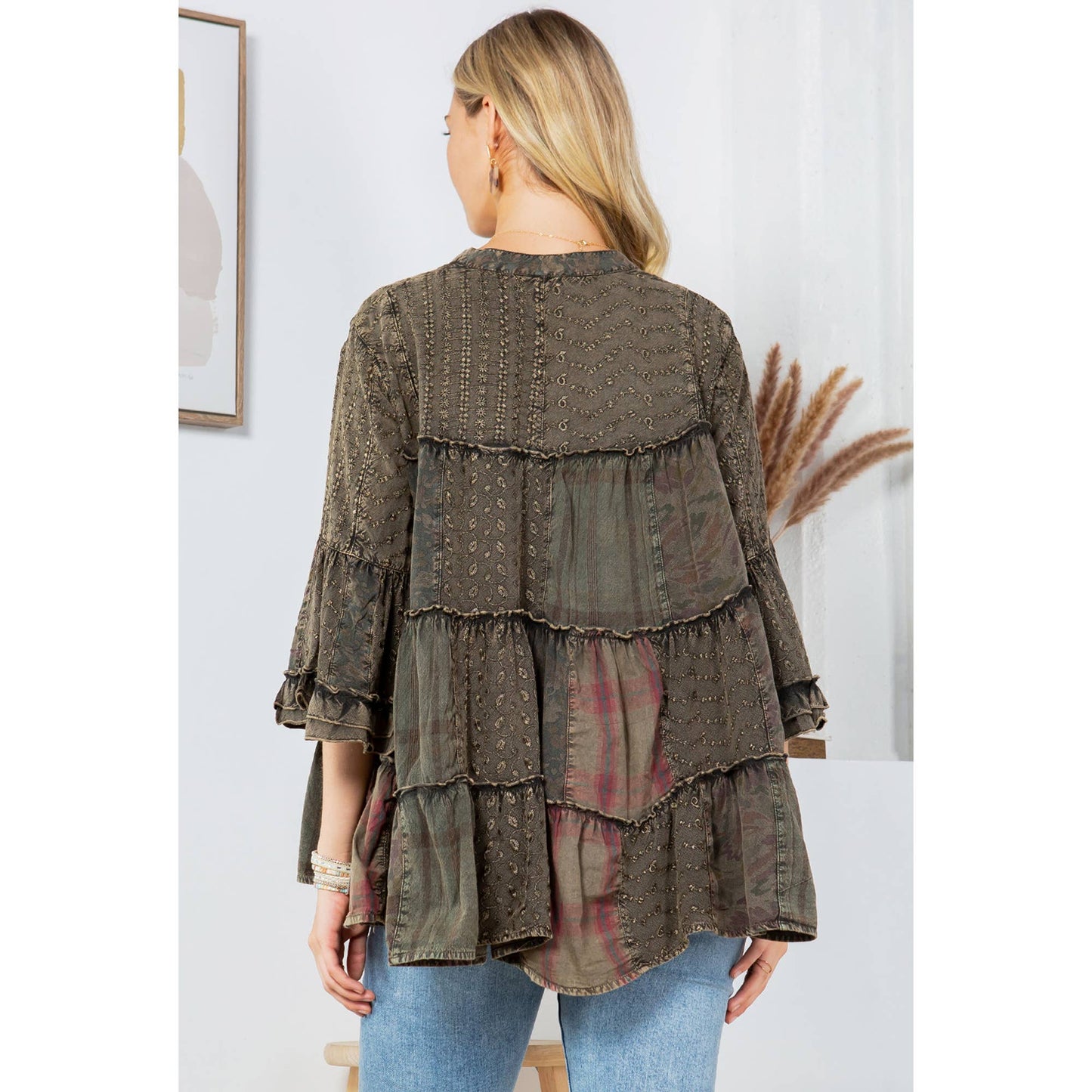 Overdyed Jhabla Top With Emb Also in PLUS