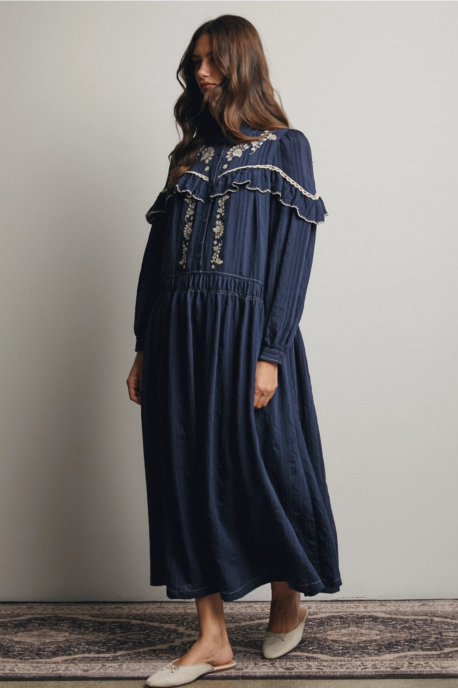 the Midnight Magnolia Maxi Dress
