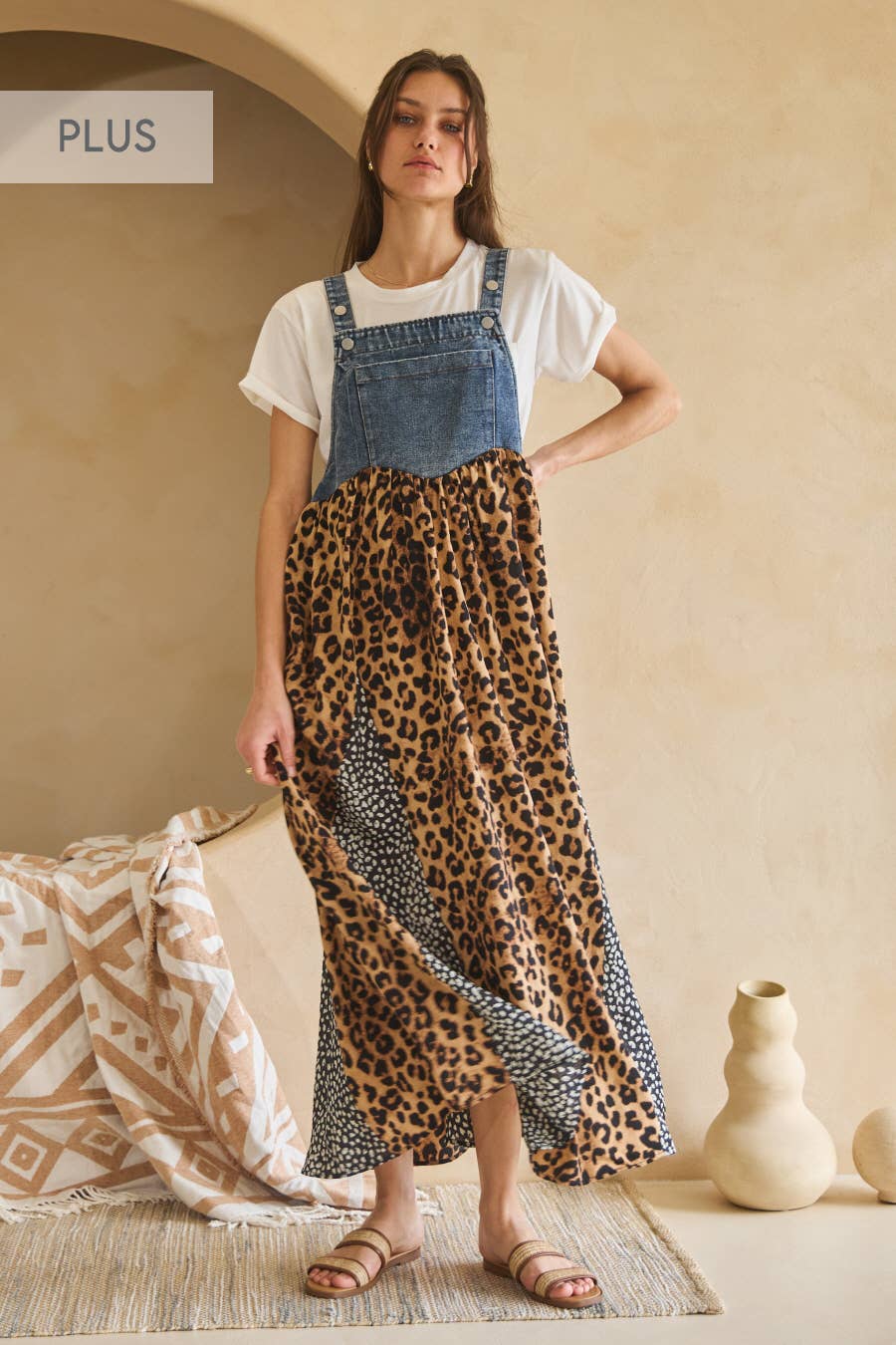 Plus Denim Overall Dress