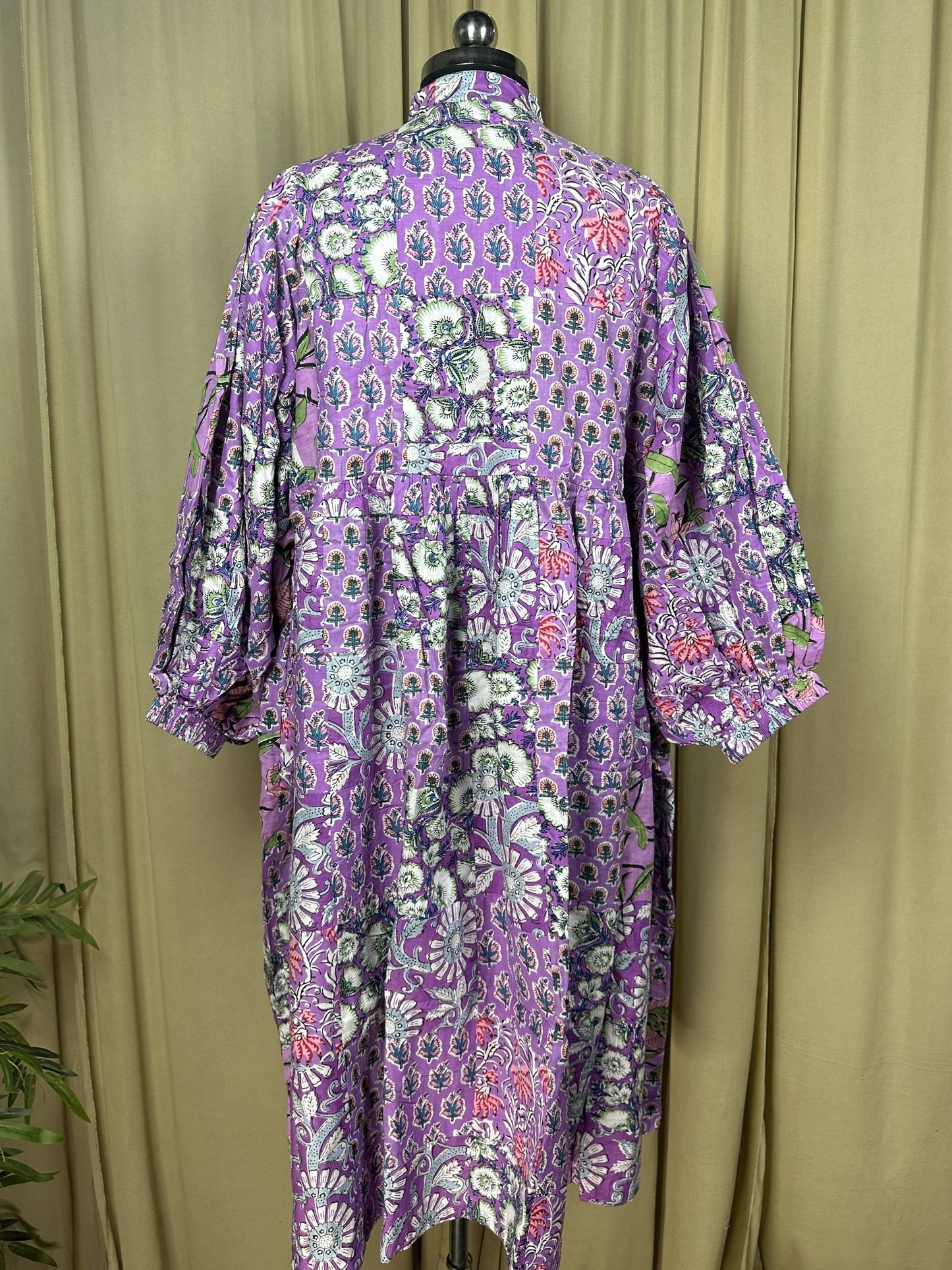 PURPLE  SHADES| Hand Patchwork Cotton Dress OneSize