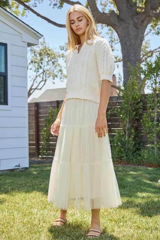 Ashley's Tired Mesh Maxi Skirt
