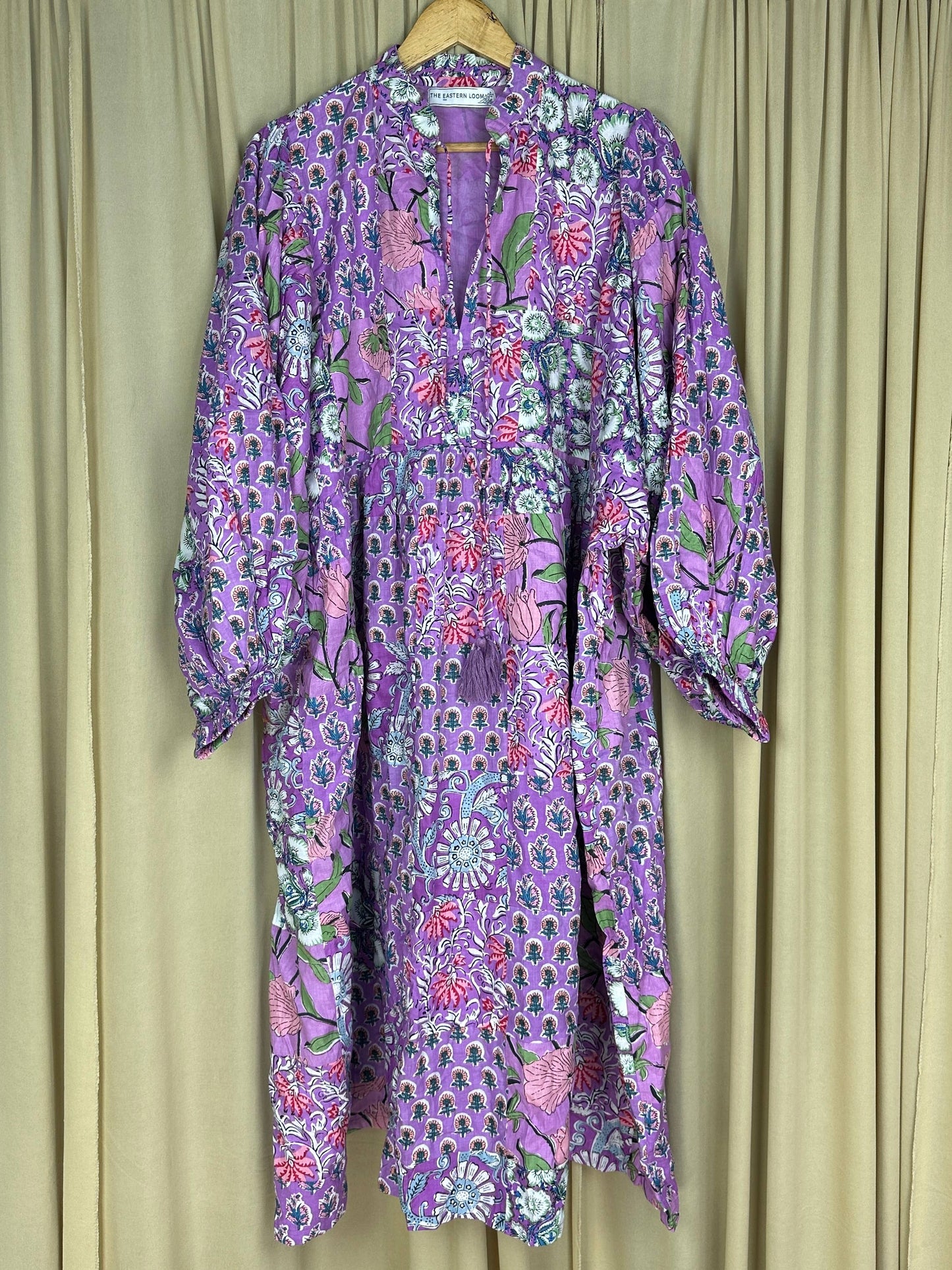 PURPLE  SHADES| Hand Patchwork Cotton Dress OneSize