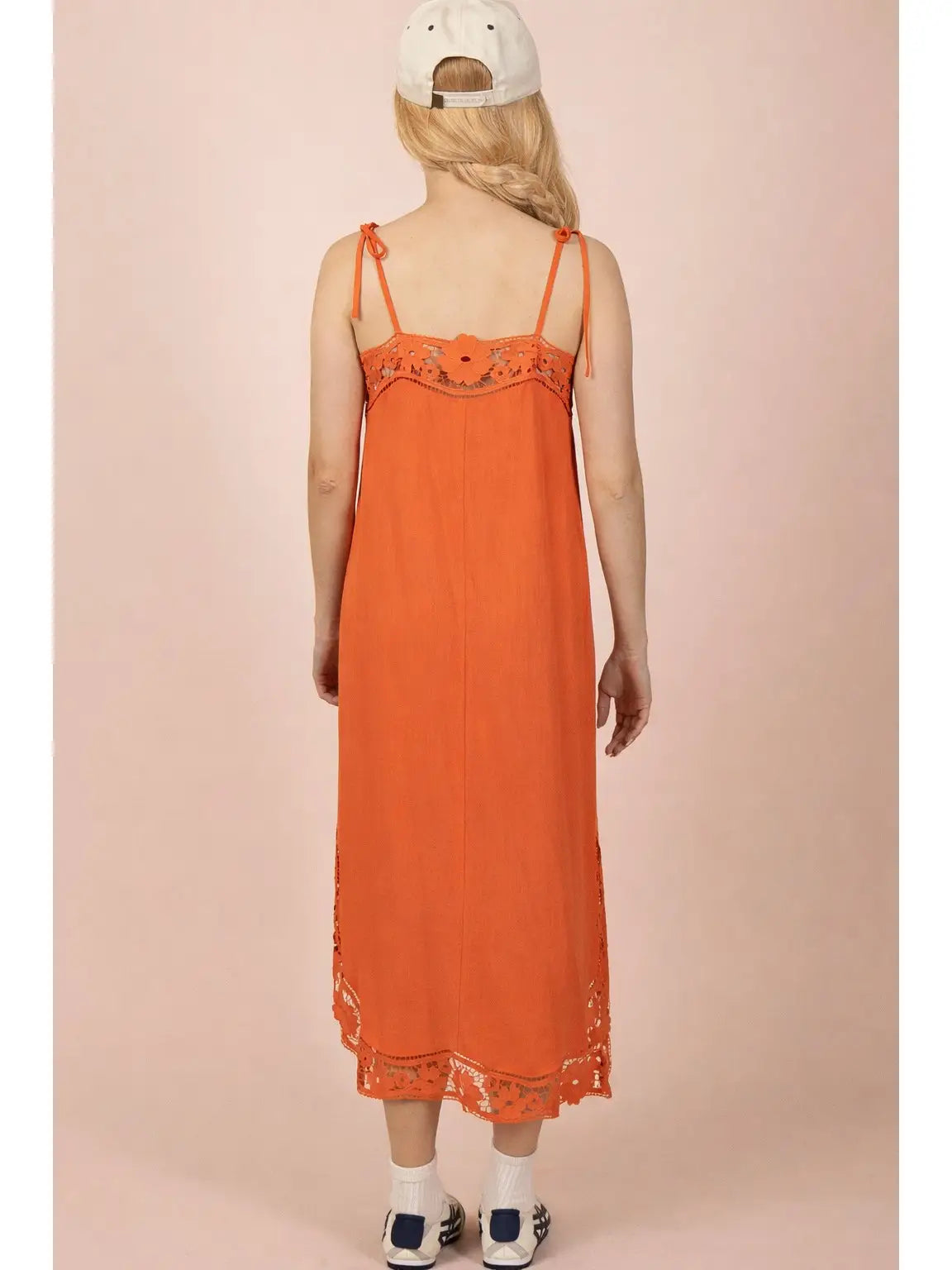 Tangerine Dream Crochet Midi Dress
