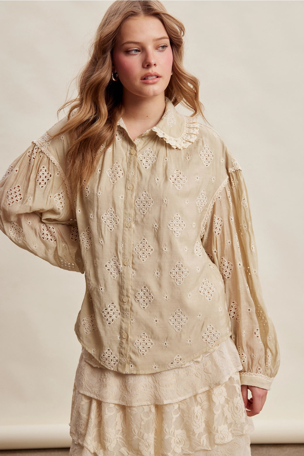 Vintage Eyelet Lace Blouse