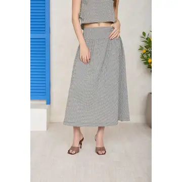 Santorini Textured Crop Top & Midi Skirt Set