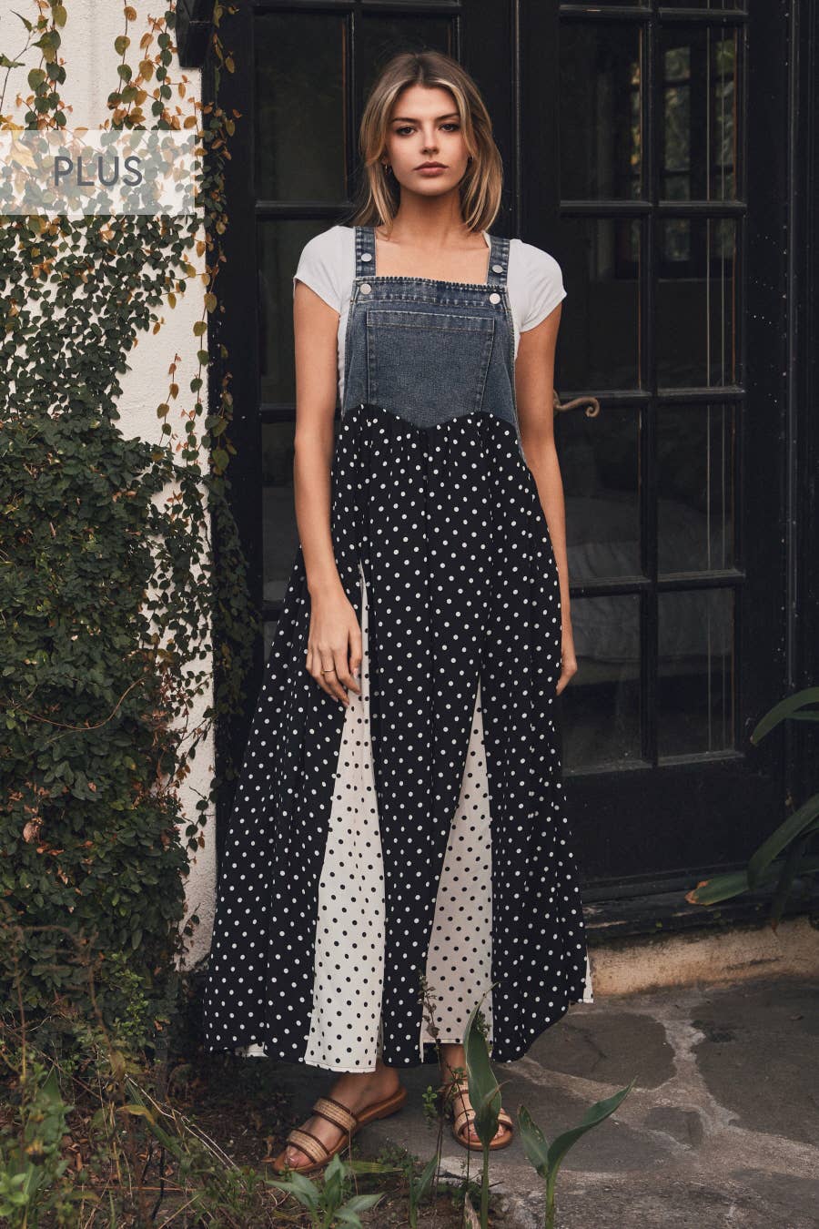 Plus Denim Bib Dress