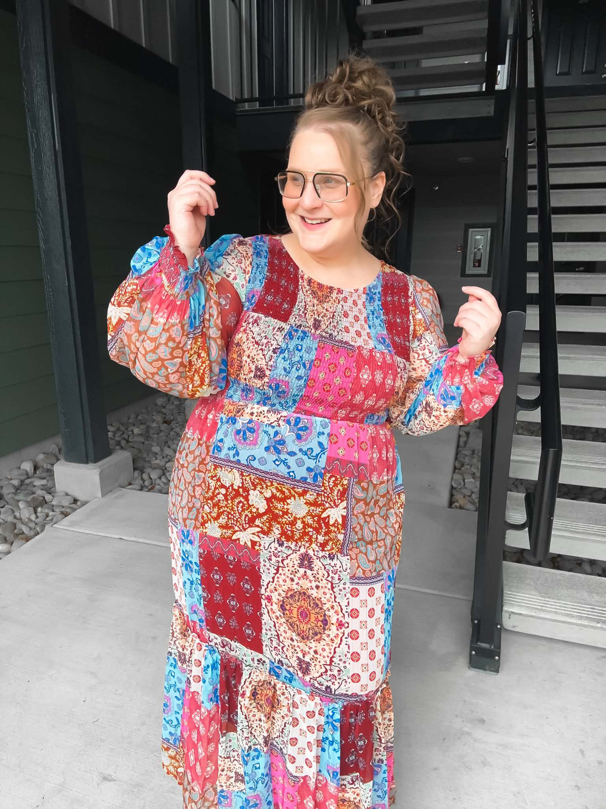 Shimmer Patchwork Dress