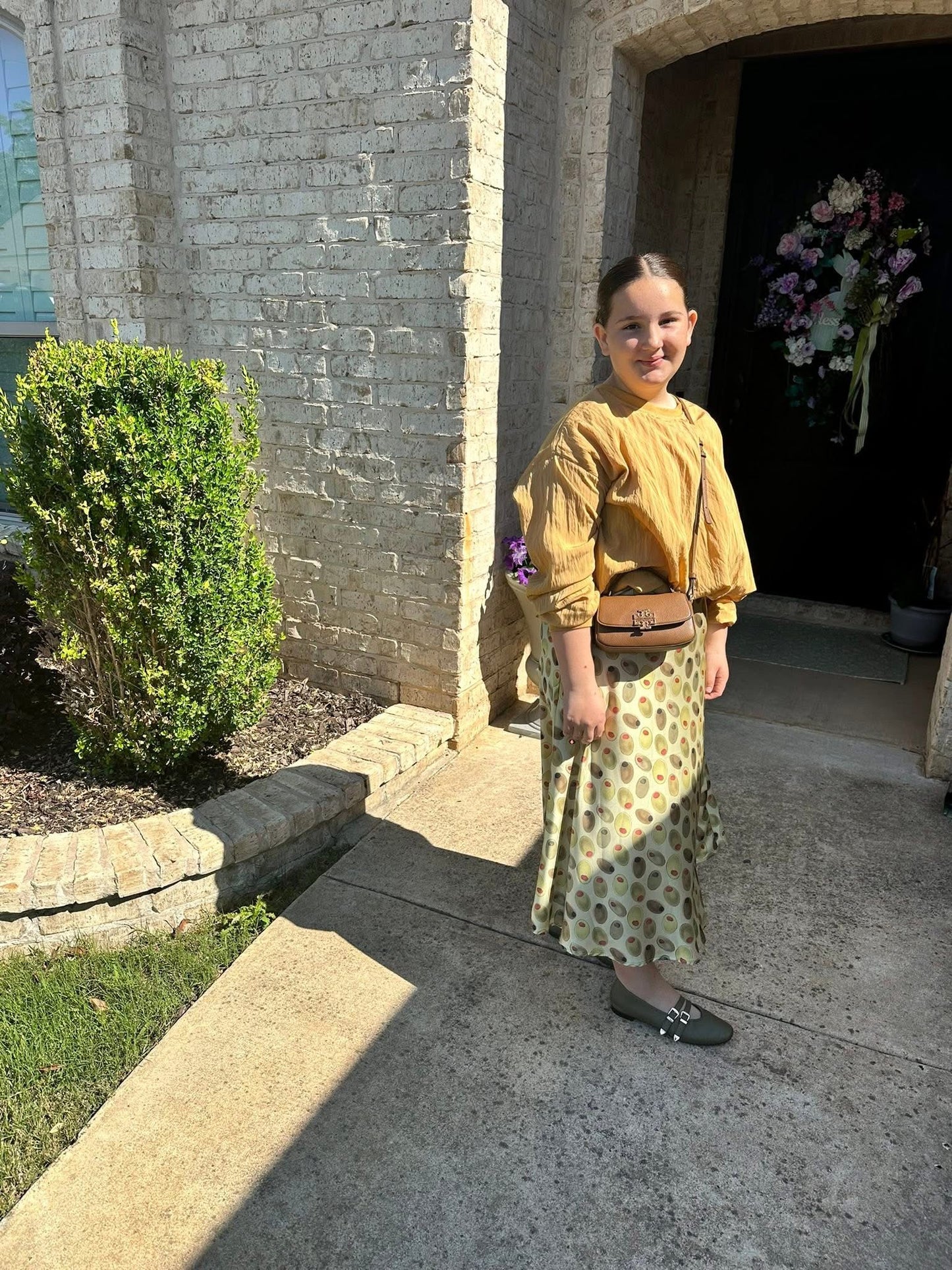 Olive 🫒 green satin skirt