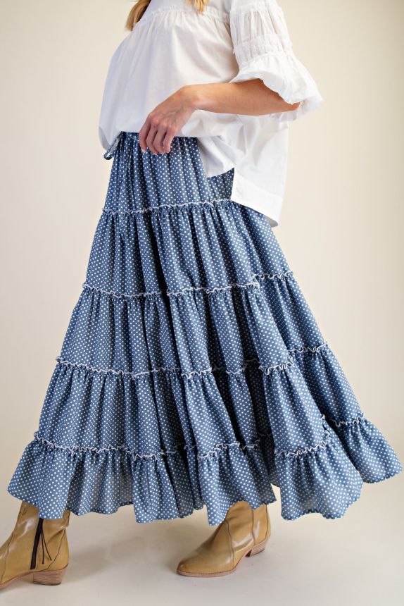 Blue Jean belle polka dot