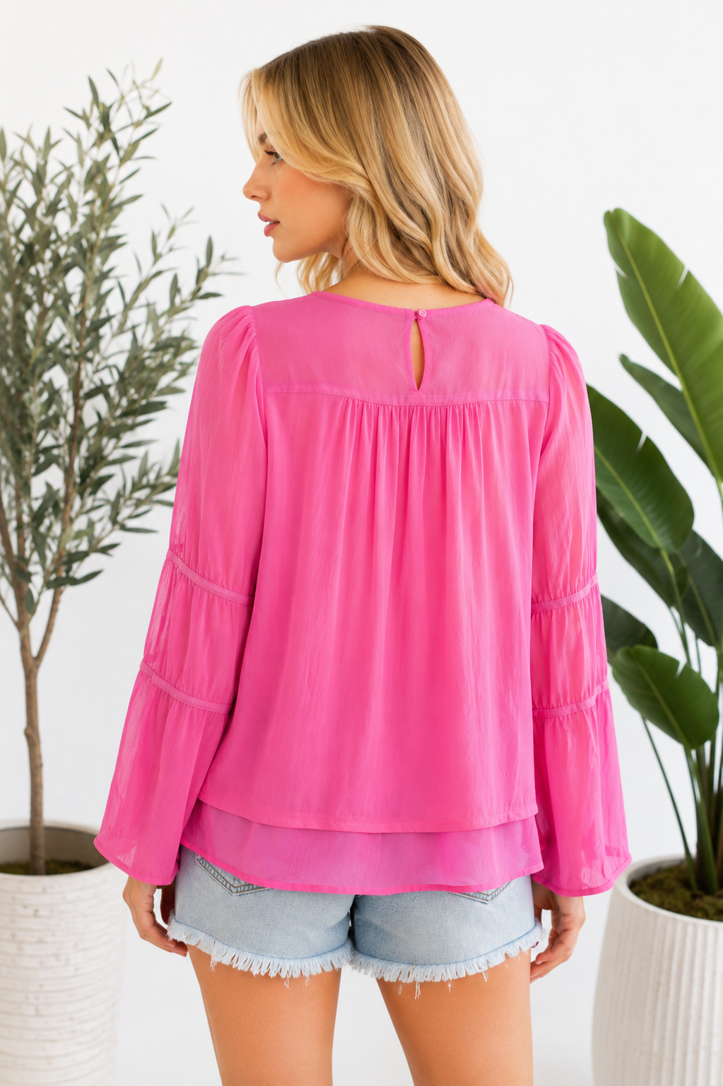 Pink Petals Smocked Blouse