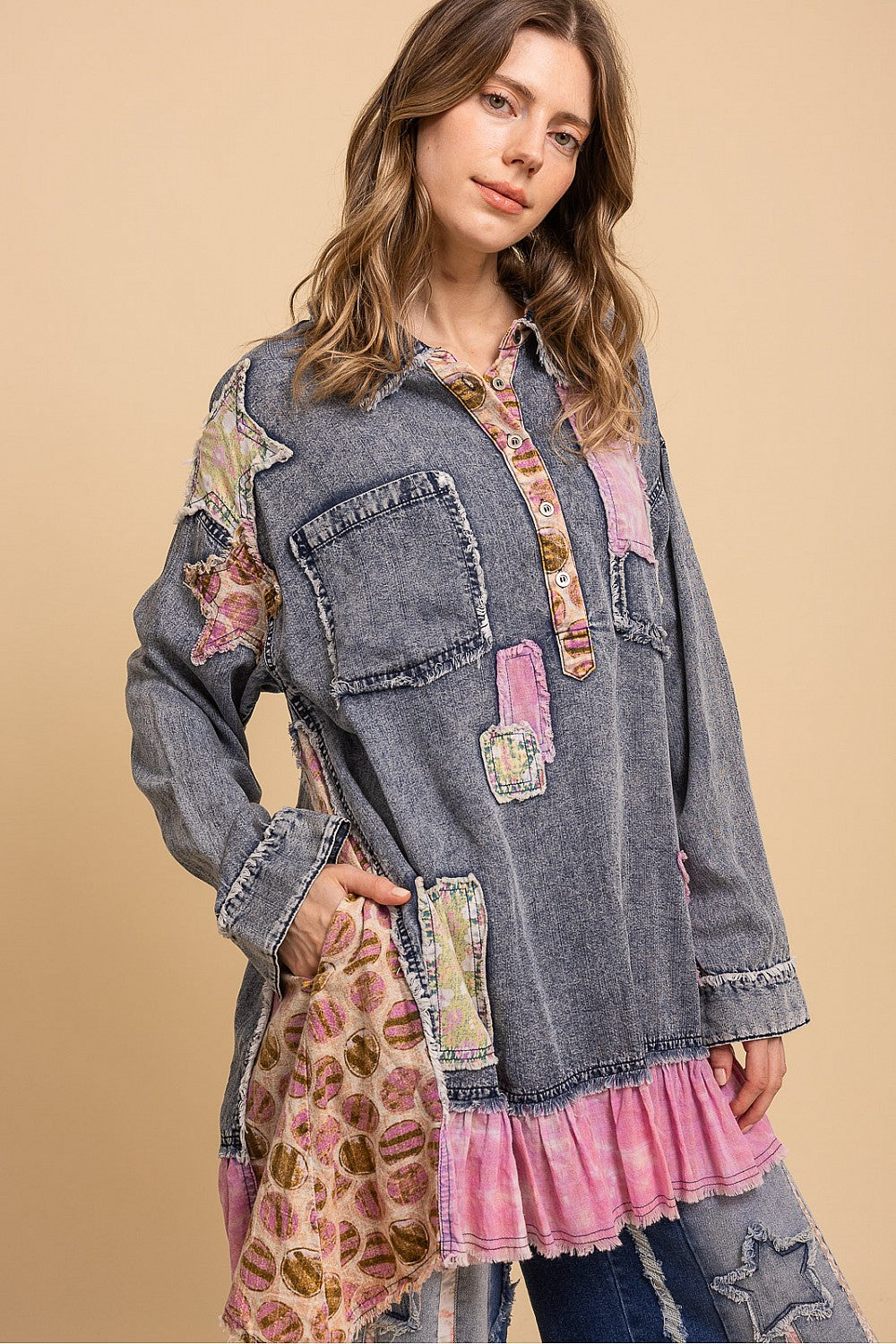 BOUGIE LONG SLEEVE PATCHWORK