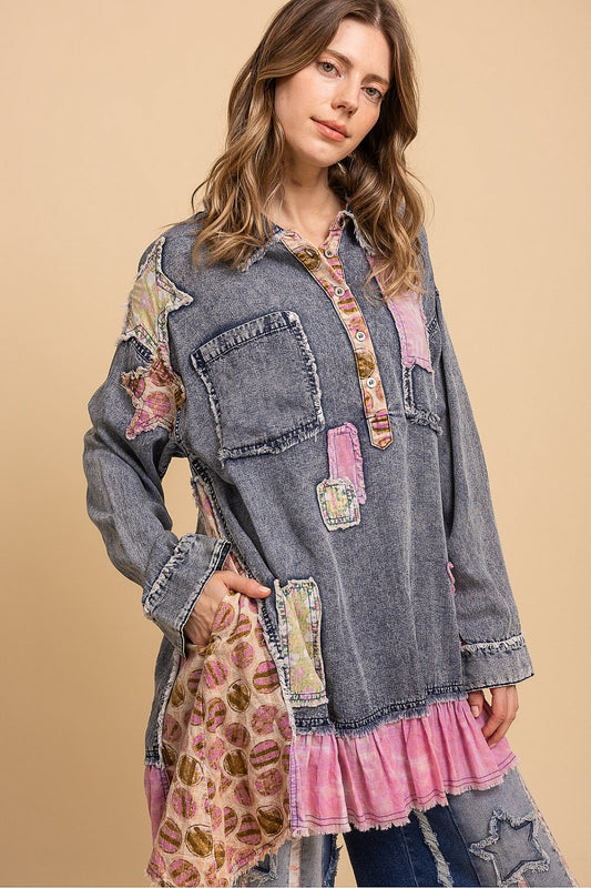 BOUGIE LONG SLEEVE PATCHWORK