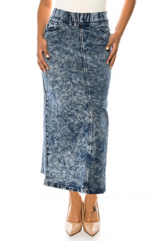 ELASTIC WAIST, DARK SNOW WASH