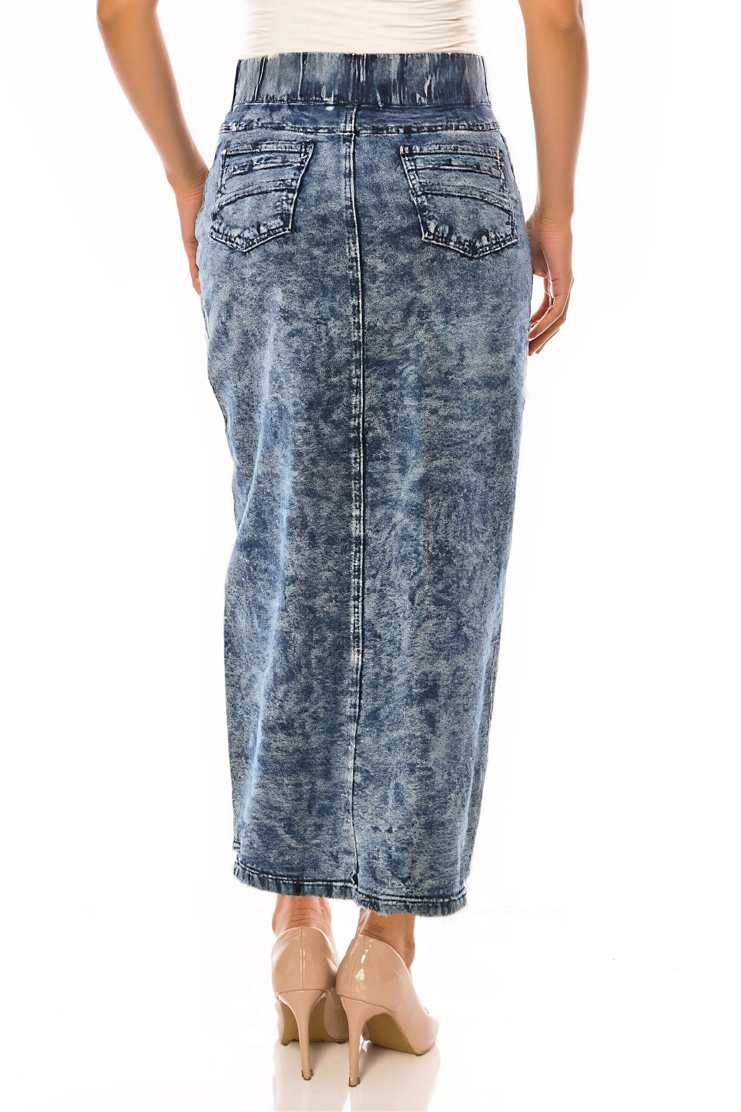 ELASTIC WAIST, DARK SNOW WASH