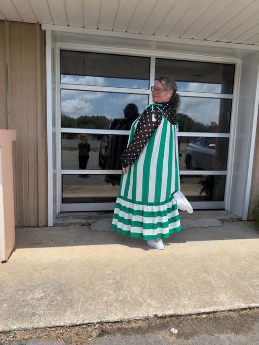 Tarrah’s vertical stripe midi dress
