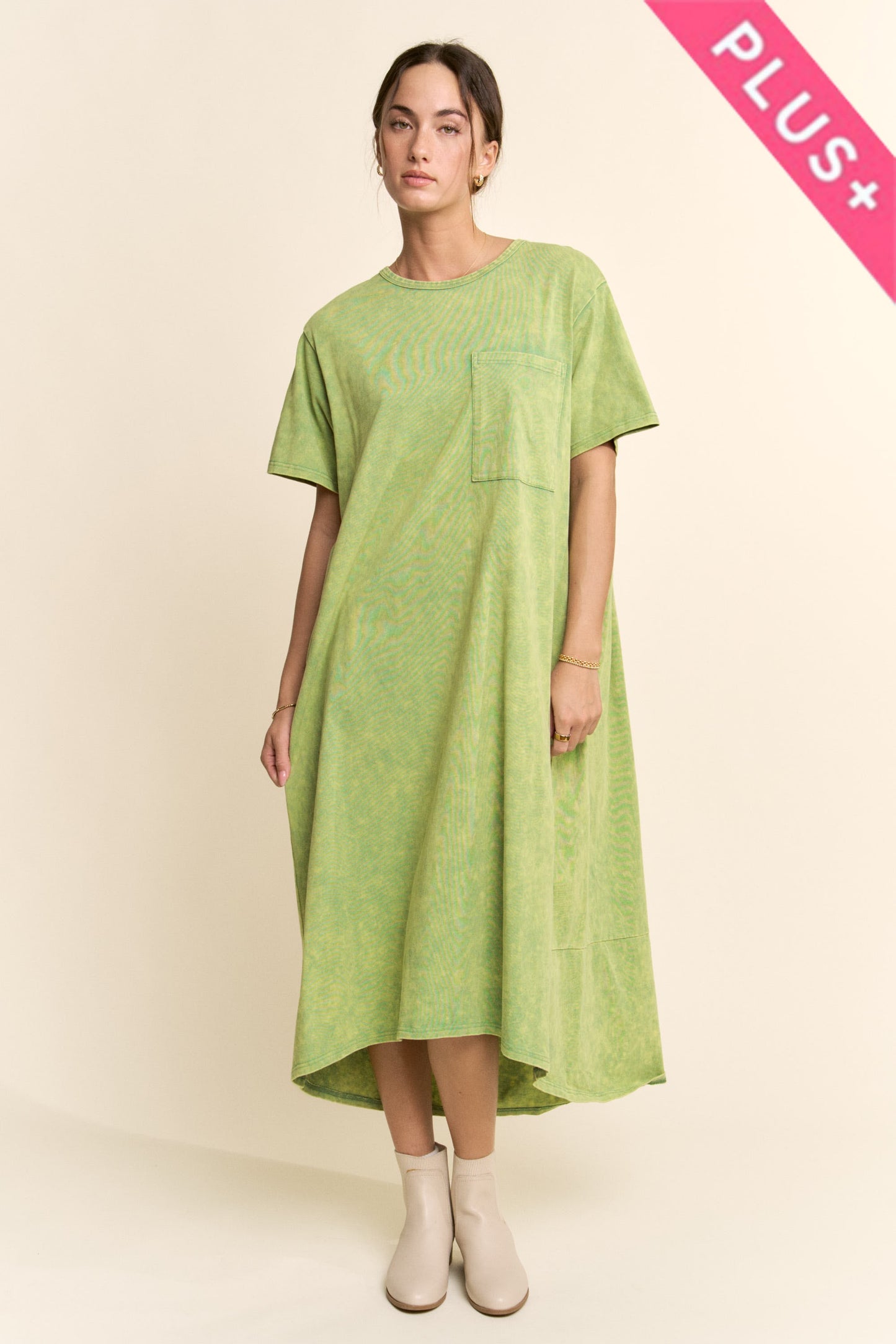BOUGIE TSHIRT PLUS SIZE DRESS GREEN