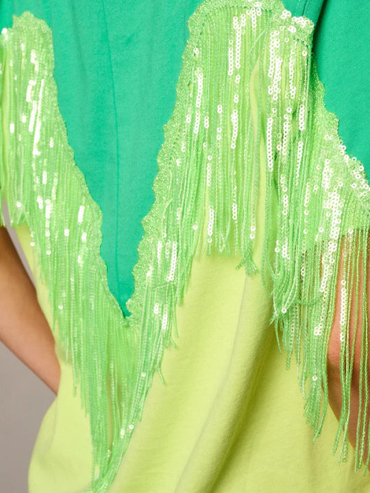 Lemon & Lime Splash Fringe Top
