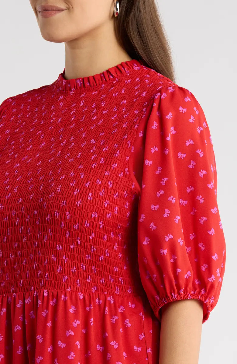 bow smocked dress