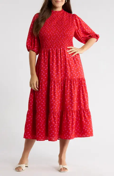 bow smocked dress